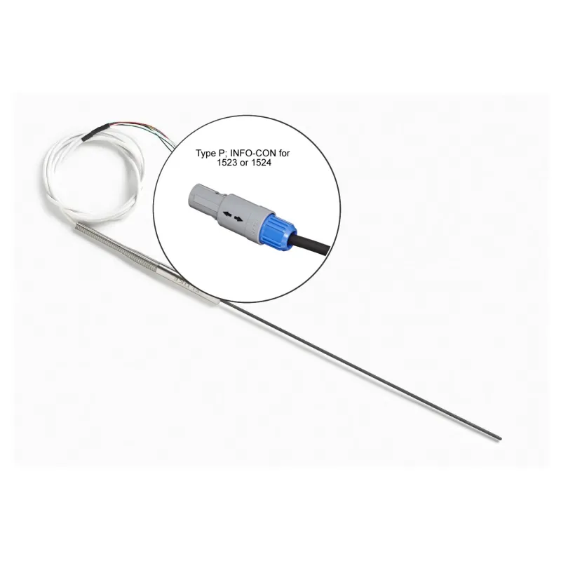 Fluke Calibration 5608 [5608-9-P] Secondary Reference PRT Probe with INFO-CON for 1523/1524, 9 in. x 1/8 in., 6 ft. Lead, -200 °C to 500 °C (-328 °F to 932 °F).