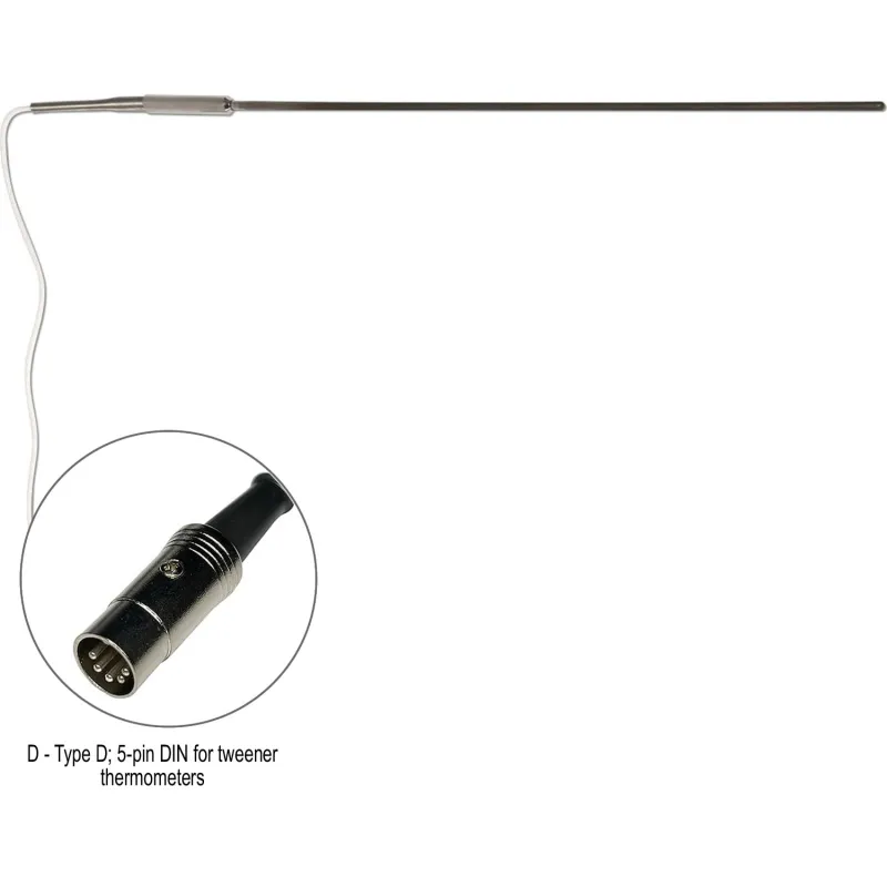 Fluke Calibration 5609 [5609-300-D] Secondary Reference PRT Probe with 5-Pin DIN for Tweener Thermometers, 300mm x 6mm, 6 ft. Lead, -200 °C to 670 °C (-328 °F to 1,238 °F)