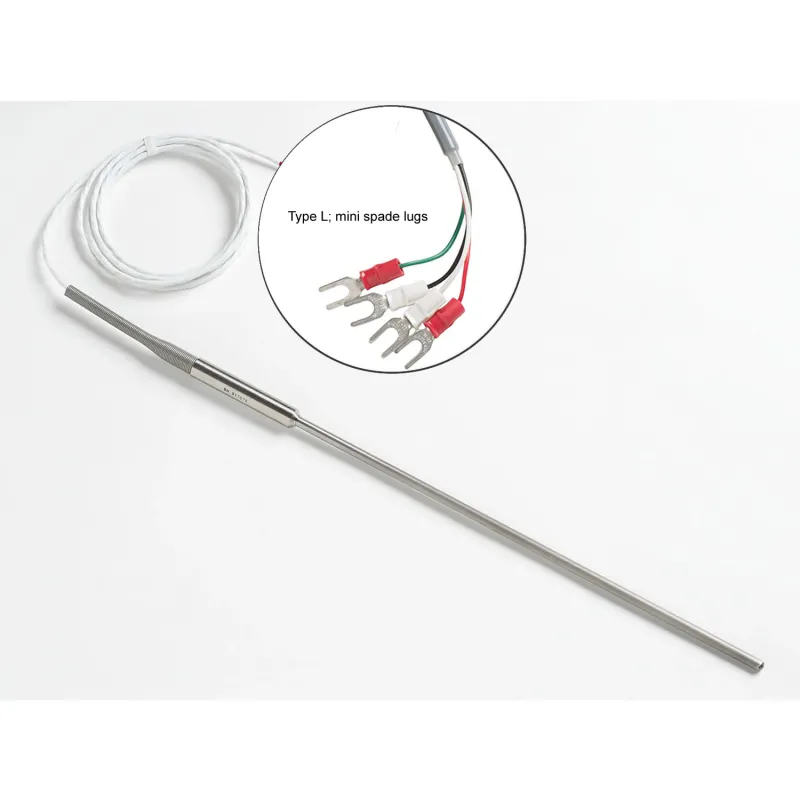 Fluke Calibration 5615 [5615-12-L] Secondary Standard PRT Probe with Mini Spade Lugs, 12 in. x 1/4 in., 6 ft. Lead,  -200 °C to 420 °C (-328 °F to 788 °F) 