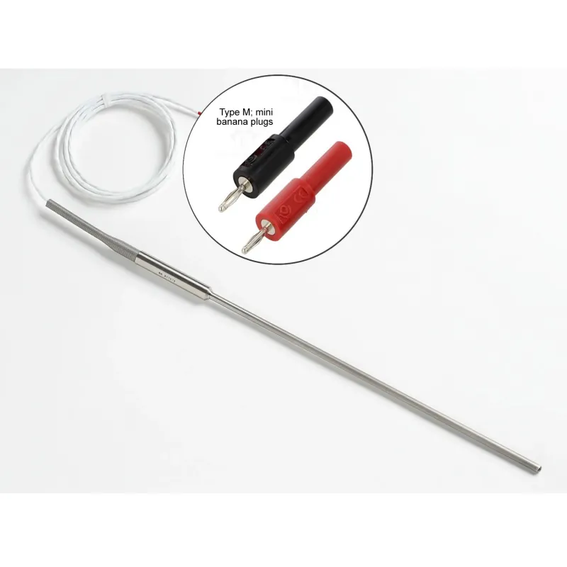 Fluke Calibration 5615 [5615-12-M] Secondary Standard PRT Probe with Mini Banana Plugs, 12 in. x 1/4 in., 6 ft. Lead,  -200 °C to 420 °C (-328 °F to 788 °F) 