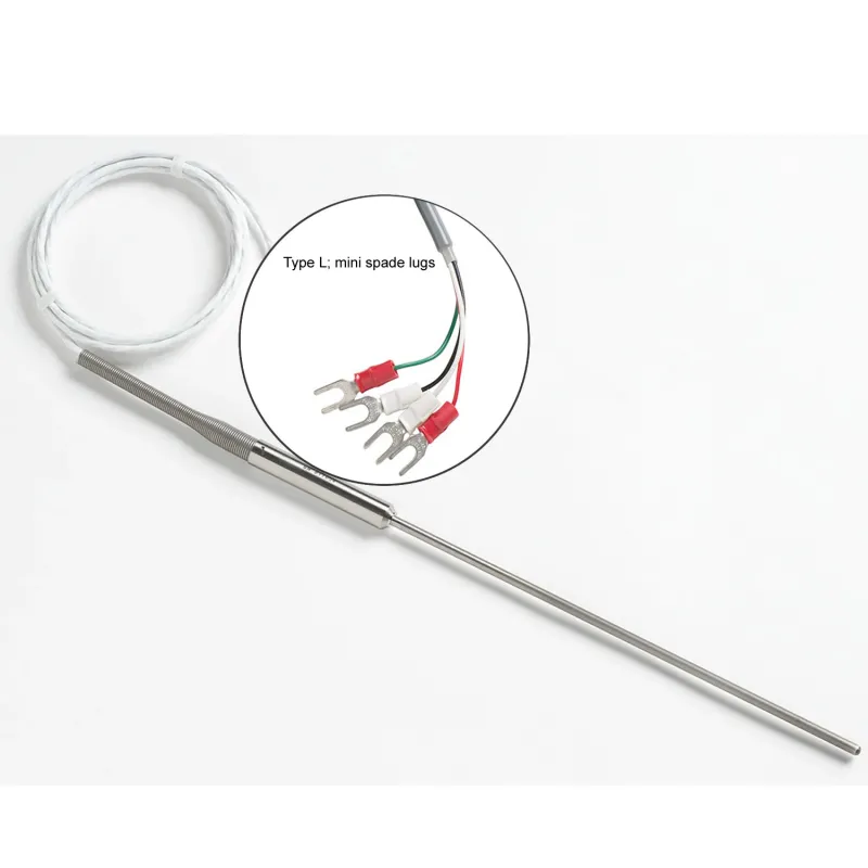 Fluke Calibration 5615 [5615-6-L] Secondary Standard PRT Probe with Mini Spade Lugs, 6 in. x .188 in., 6 ft. Lead, -200°C to 300°C (-328°F to 572°F)