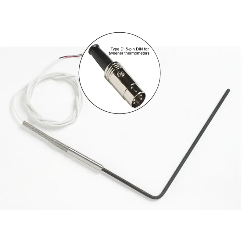 Fluke Calibration 5615 [5615-12BND-D] Secondary Standard PRT Probe with 90 Degree Bend and 5-Pin DIN, 6 ft. Lead,  -200 °C to 420 °C (-328 °F to 788 °F)