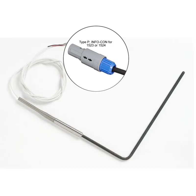 Fluke Calibration 5615 [5615-12BND-P] Secondary Standard PRT Probe with 90 Degree Bend and INFO-CON for 1523 or 1524, 12 in. x 1/4 in., 6 ft. Lead,  -200 °C to 420 °C (-328 °F to 788 °F)
