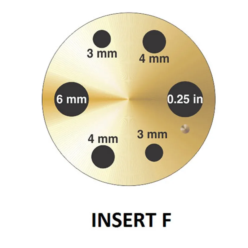 Fluke Calibration 9173-INSF Aluminum-Bronze Insert "F" with Metric/Imperial Comparison Miscellaneous Holes