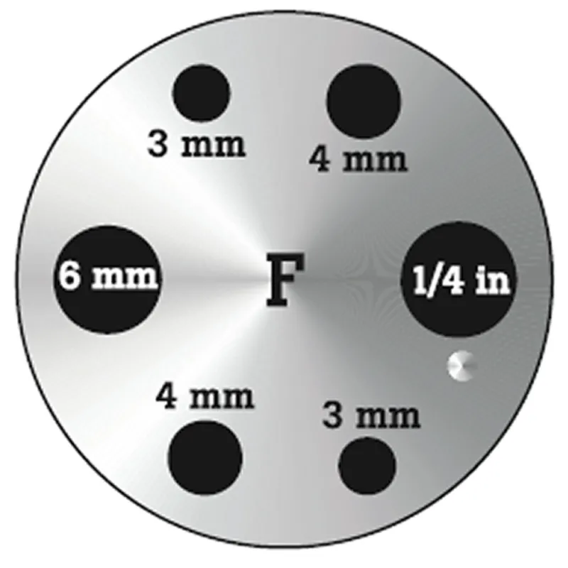 Fluke Calibration 9190-INSF Insert "F" with Metric/Imperial Comparison Miscellaneous Holes
