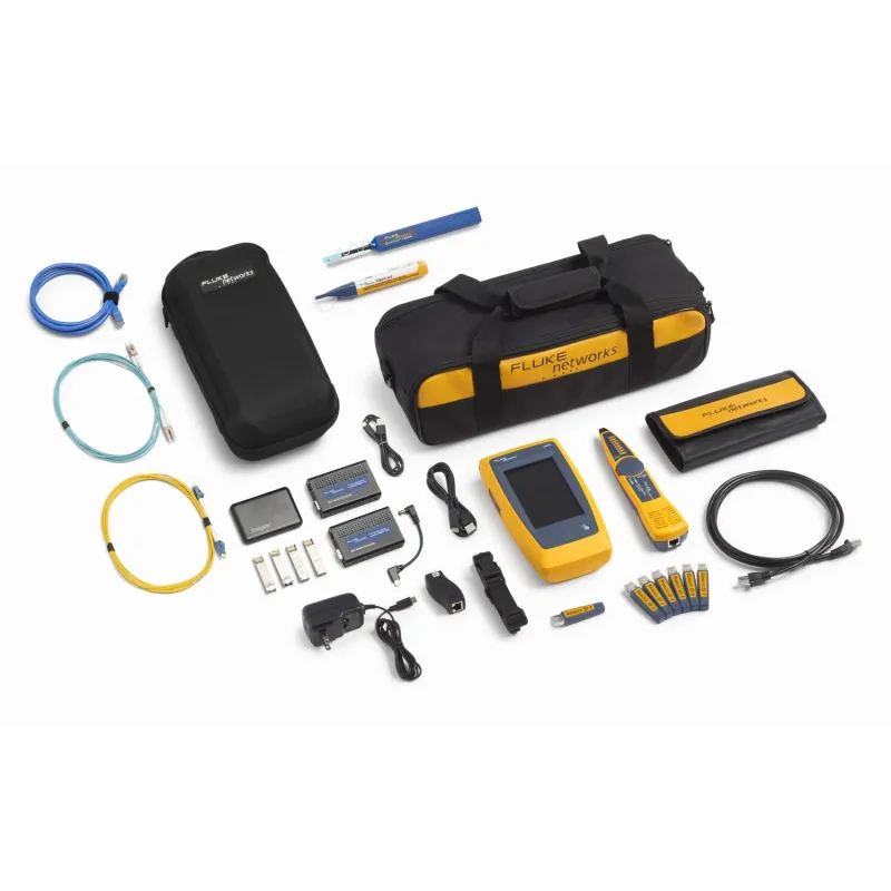 Fluke Networks FMC [LIQ-DUO-KIT-FMC] LinkIQ Duo Cable/Wi-Fi/Network Tester Kit with Media Converter Kit (1G/10G) and Fiber Kit