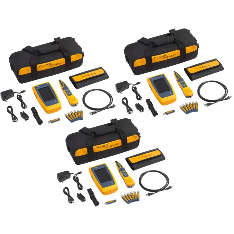 Fluke Networks LIQ [LIQ-KIT-3 PACK] LinkIQ Advanced Cable + Network Tester Kit, Pack of 3