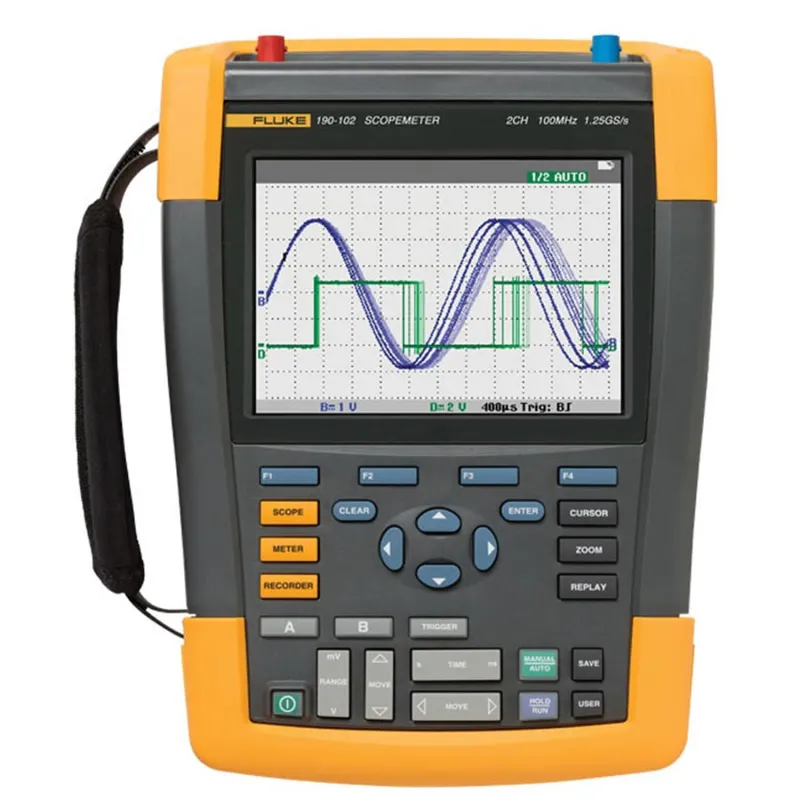 Fluke 190 Series III [FLUKE-190-102-III] 100 MHz, 2-Channel, 1.25 GS/s Handheld ScopeMeter Oscilloscope with Built-in Digital Multimeter and External Input