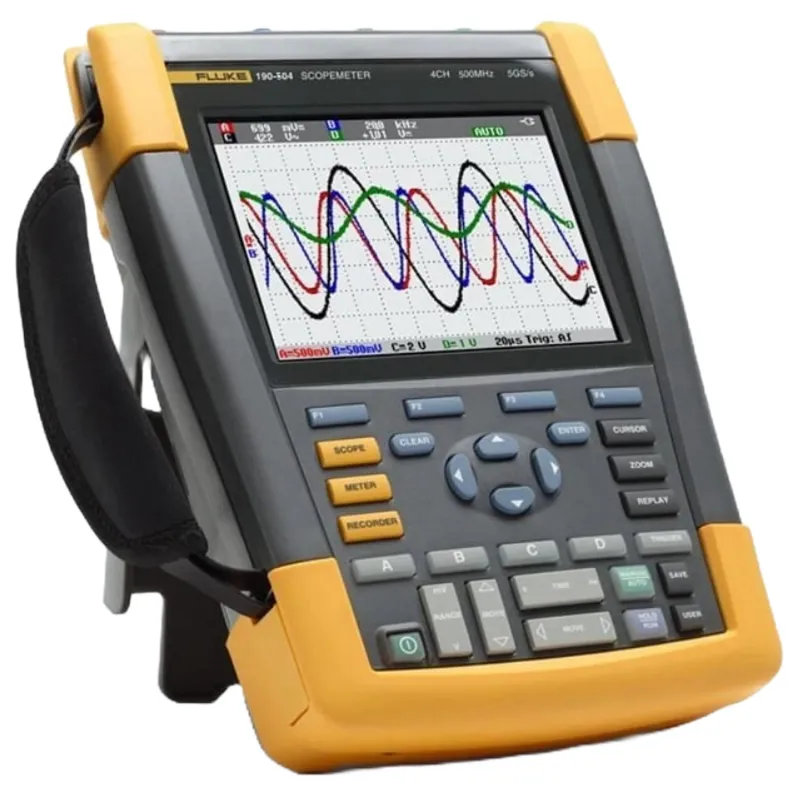 Fluke 190 Series III [FLUKE-190-504-III] 500 MHz, 4-Channel, 5 GS/s Handheld ScopeMeter Oscilloscope with Built-in Digital Multimeter and External Input