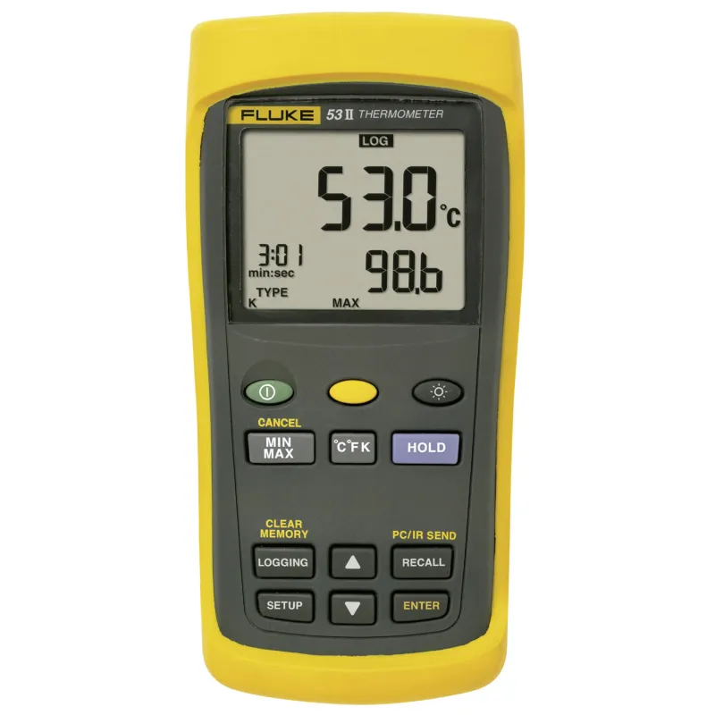 Fluke 53-2 [FLUKE-53-2 B 60Hz] Termometer Digital Satu Saluran Masukan dengan Perekaman Data