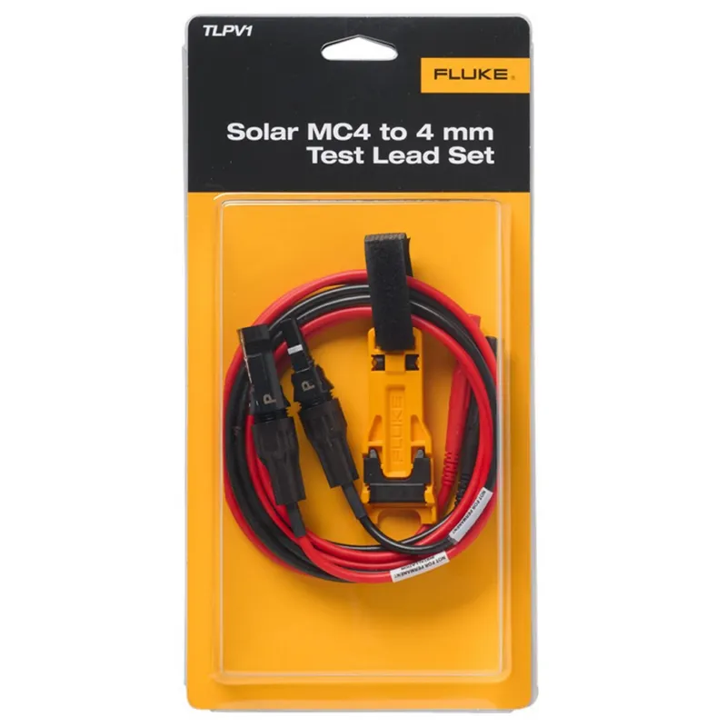 Fluke TLPV1 [5590592] Set Kabel Uji (MC4 ke 4 mm, Hitam/Merah)