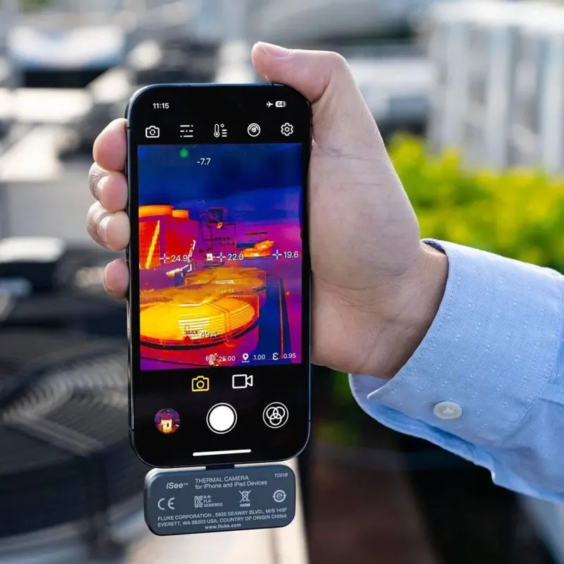 Fluke TC01C [FLUKE-TC01C] iSee Mobile Thermal Imaging Camera, 25 Hz/256 x 192, for Apple/iOS Devices, Type-C USB Interface, -20 °C to 550 °C (-4 °F to 1022 °F)