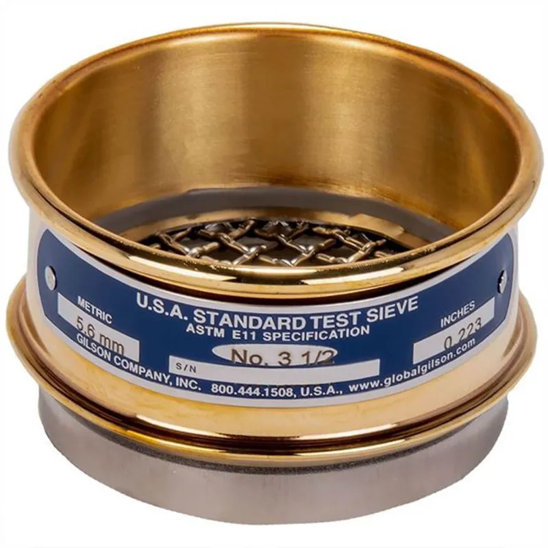 Gilson V3CF #3-1/2 3in Sieve, Brass/Stainless, Full-Height, No.3-1/2