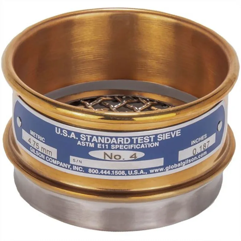 Gilson V3CF #4 3in Sieve, Brass/Stainless, Full-Height, No.4