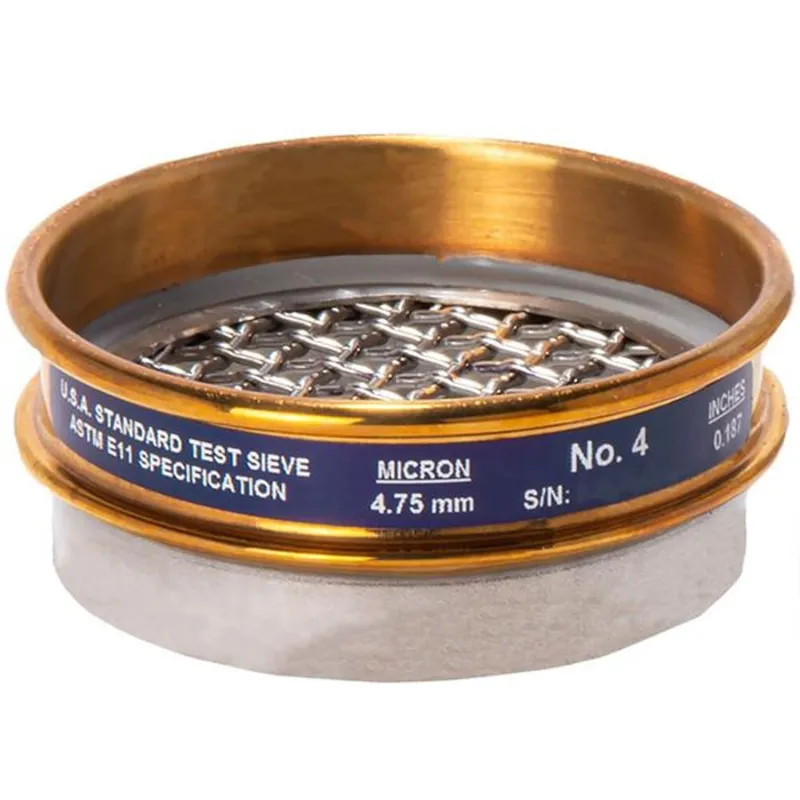 Gilson V3CH #4 3in Sieve, Brass/Stainless, Half-Height, No.4