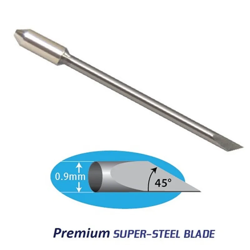 Graphtec CB09-P Cutting Blade, 0.9mm dia. 45º angle, Supersteel (5 blades/pack)