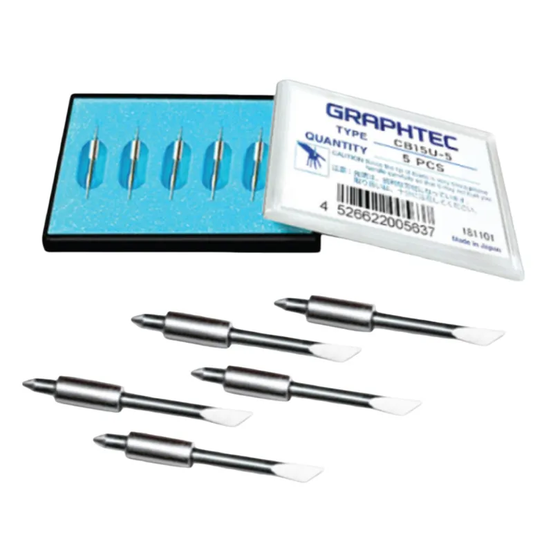 Graphtec CB15U-5 Cutting Blade, 1.5mm dia. 45º Angle, for Paper/Cardboard  (5 Blades/Pack)