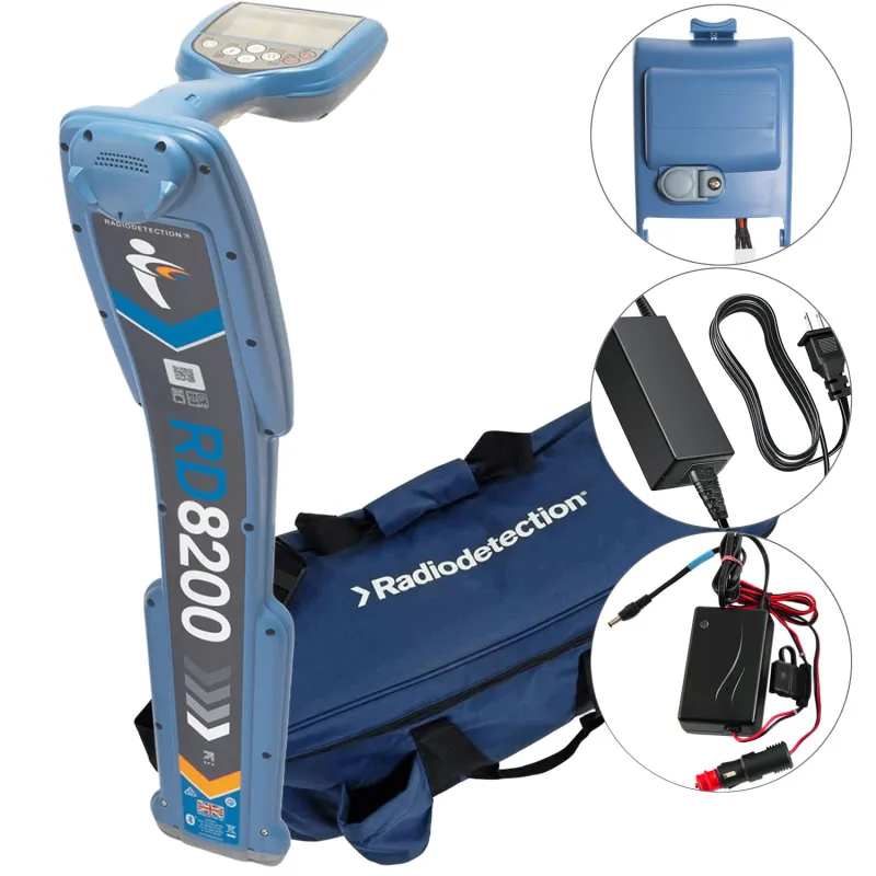 SPX Radiodetection RD7200 [10/RD7200-BAG-R-UK] Cable & Pipe Locator with Soft Carry Bag, Rechargeable Battery, Mains Charger & Auto Charger 