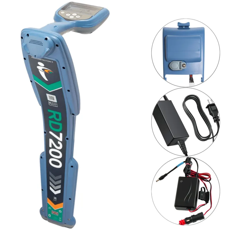 SPX Radiodetection RD7200 [10/RD7200-R-UK] Cable & Pipe Locator with Rechargeable Battery, Mains Charger & Auto Charger 