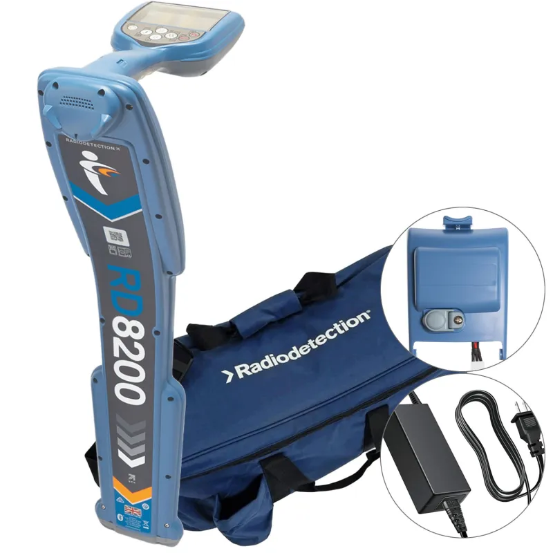 SPX Radiodetection RD8200 [10/RD8200-BAG-RM-UK] Precision Pipe and Cable Locator with Rechargeable Battery, Soft Carry Bag & Mains Charger