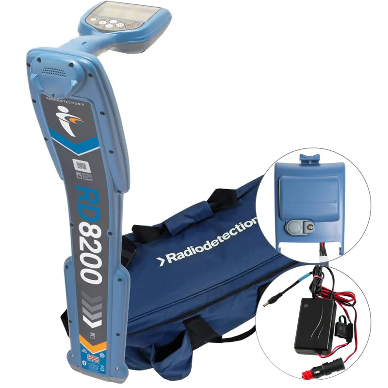 SPX Radiodetection RD8200 [10/RD8200-RA-UK] Precision Pipe and Cable Locator with Rechargeable Battery & Auto Charger