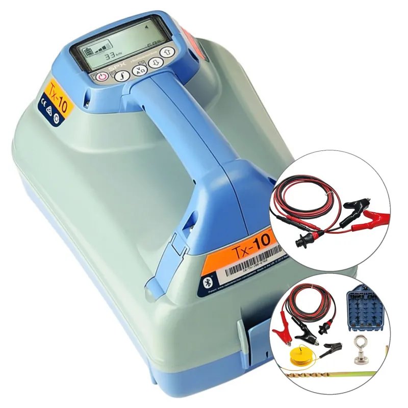 SPX Radiodetection TX-10 [10/TX10-BAN-UK] Pemancar Sinyal Multifungsi dengan Steker dan Soket Berisolasi (Konektor Banana) serta Kabel Sambungan Langsung