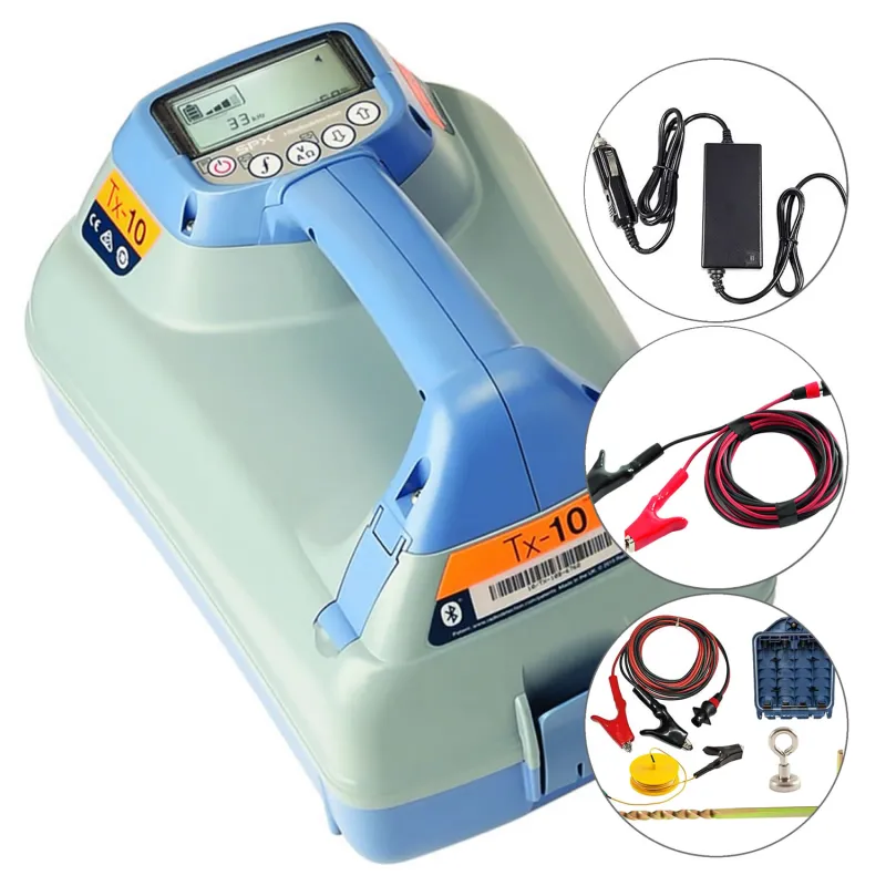 SPX Radiodetection TX-10 [10/TX10-RA-BAN-UK] Pemancar Sinyal Multifungsi dengan Pengisi Daya Otomatis (Kabel Sambungan Langsung dengan Steker dan Soket Berisolasi)