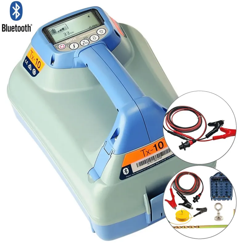 Radiodetection Tx-10B [10/TX10B-BAN-UK] Pemancar Sinyal Multifungsi dengan Remote Control iLOC, Steker dan Soket Berisolasi (Konektor Banana), serta Kabel Sambungan Langsung