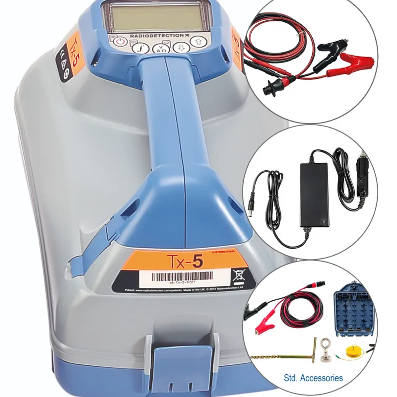 SPX Radiodetection TX-5 [10/TX5-RA-BAN-UK] Pemancar Sinyal Multifungsi dengan Pengisi Daya Otomatis (Kabel Sambungan Langsung dengan Steker dan Soket Berisolasi)