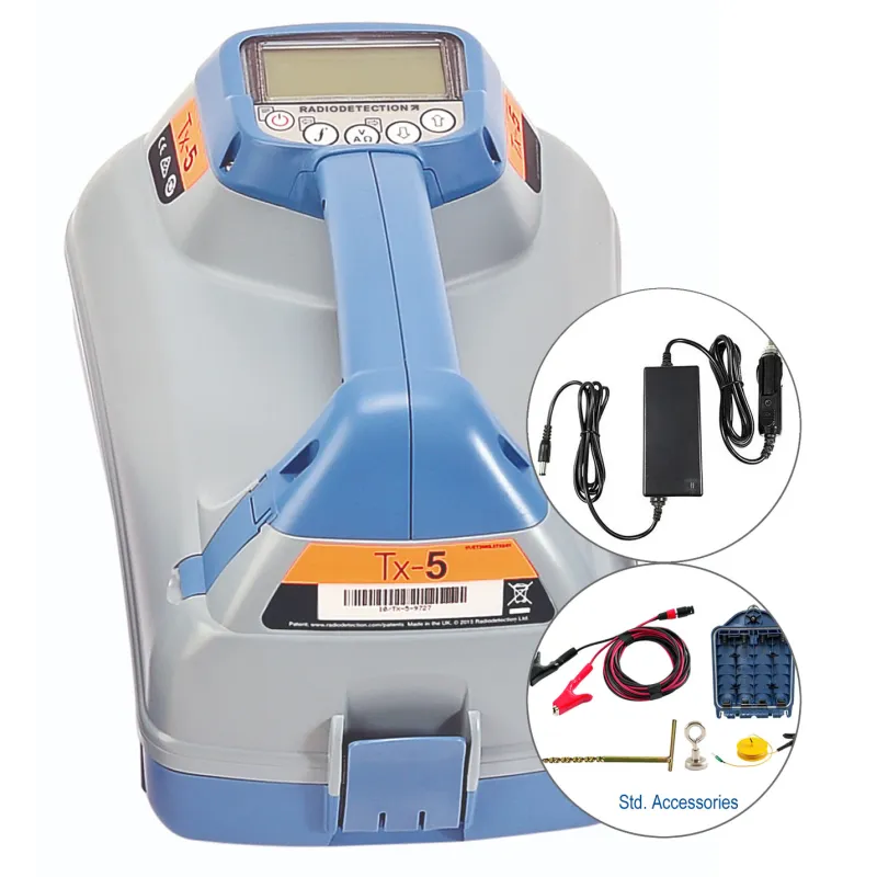 SPX Radiodetection TX-5 [10/TX5-RA-UK] Multifunction Signal Transmitter with Auto Charger (Standard direct Connection Lead)