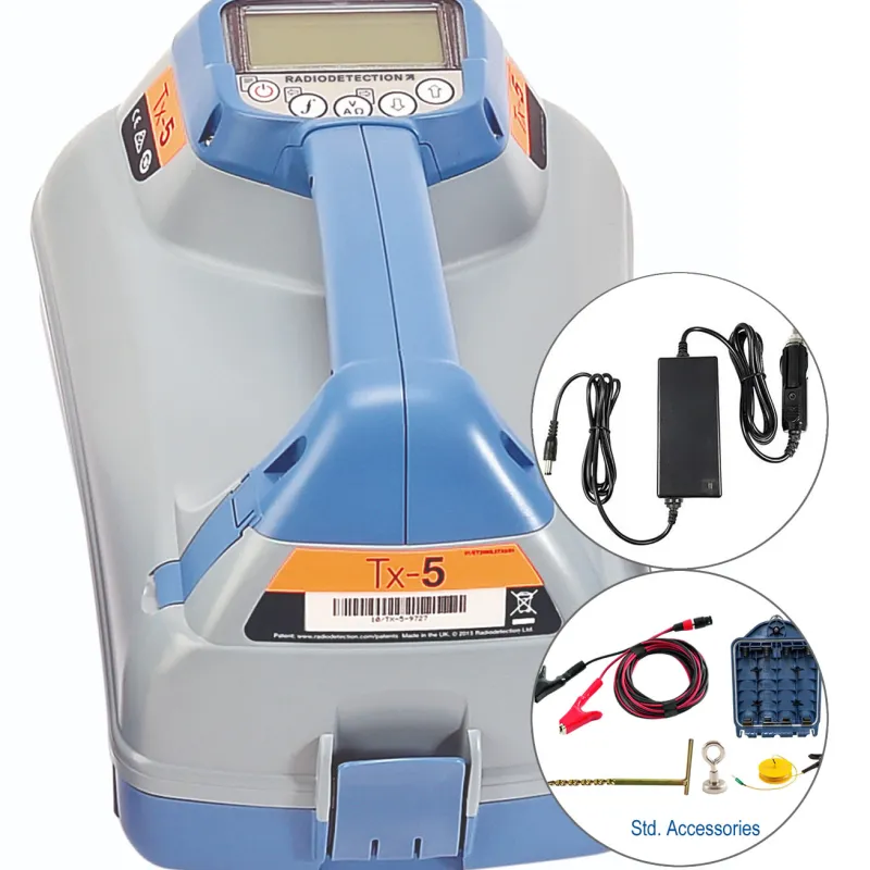 SPX Radiodetection TX-5 [10/TX5-RA-UK] Multifunction Signal Transmitter with Auto Charger (Standard direct Connection Lead)