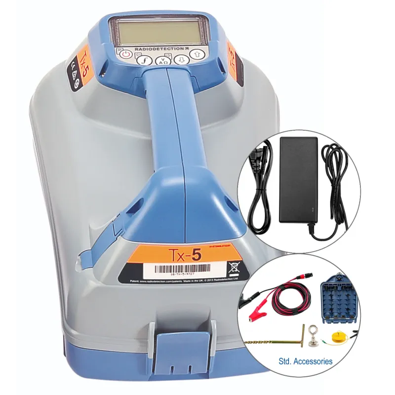 SPX Radiodetection TX-5 [10/TX5-RM-UK] Multifunction Signal Transmitter with Mains Charger (Standard Direct Connection Lead)